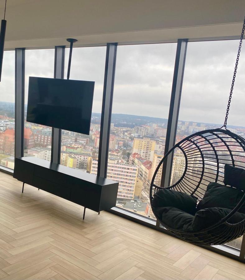 Hanza Tower Szczecin Sky Apart 18Th Floor A Lägenhet Exteriör bild